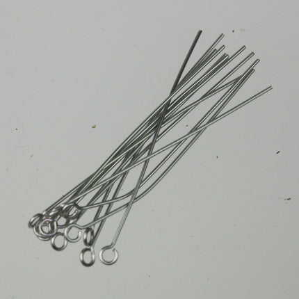 Bulk/FingerPick 50 Stainless Steel Eyepins Eye Pins Headpins - 2 inch (50mm) 21 Gauge 21G
