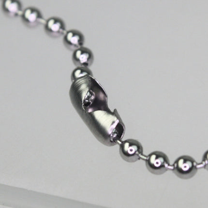 Stainless Steel Ball Chain, Military Style Dog Tag Chain - Pre Made Assembled Necklace - 5 Pcs of 24 inch (60cm)