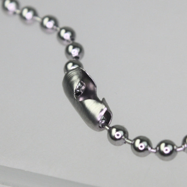 Stainless Steel Ball Chain, Military Style Dog Tag Chain - Pre Made Assembled Necklace - 5 Pcs of 24 inch (60cm)