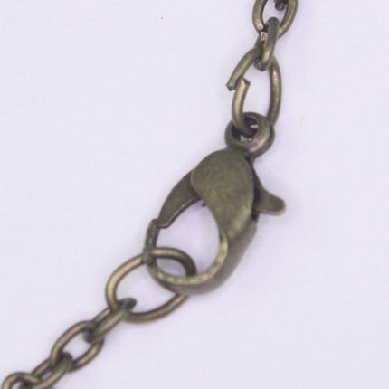 5 pcs of Ready to wear Antique Brass, Bronze Cable Chain Necklace with Lobster Clasp - 24inch(60cm) - NEC07S-24