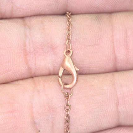 Antique Copper Chain bulk Chain, 1 pcs of Ready to wear Premade SOLDERED Chain Necklace Chain with Lobster - 24inch(60cm) - NEC235S-24