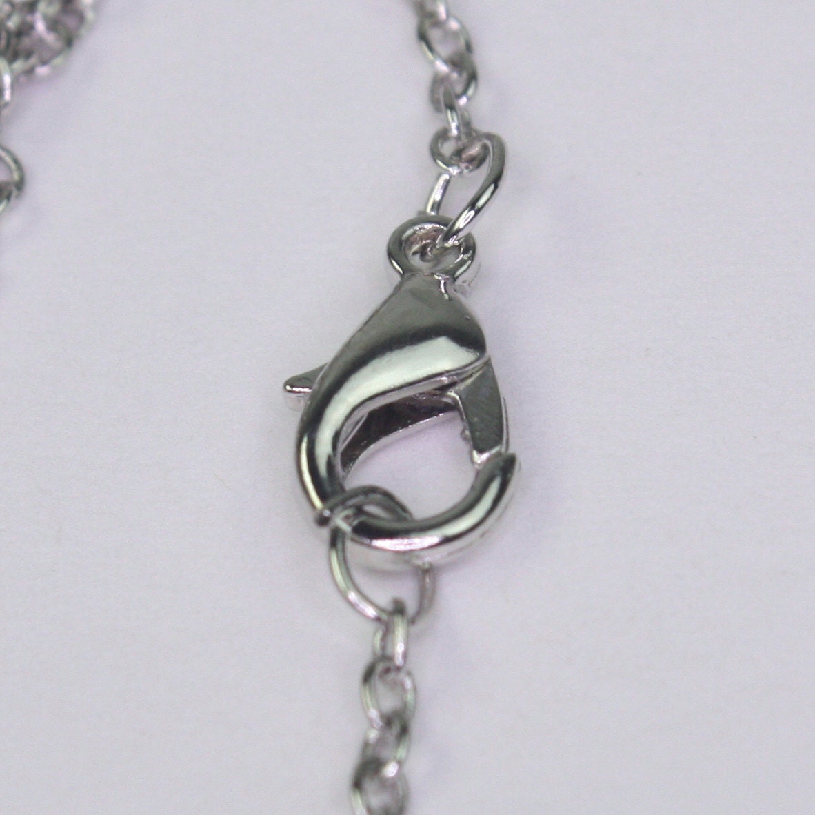 Wholesale Lot Sale 50 pcs of Ready to wear Rhodium SOLDERED Cable Chain Necklace with Lobster Clasp - 20inch(52cm) - NEC245S-20