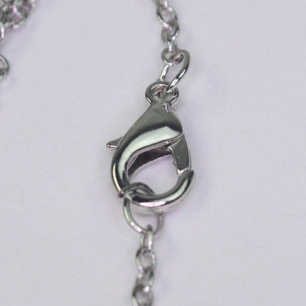 NEW Wholesale Lot - 50 pcs of Ready to wear Rhodium Plated SOLDERED Cable Chain Necklace with Lobster Clasp - 24 inch (60 cm)  NEC235S-24