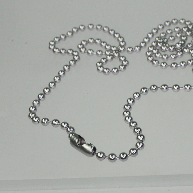 50 pcs of 24 inch(60 cm)  Stainless Steel Pre Made Assembled chain Necklace -  24 inch (60cm) - 100 Feet Total STAINLESS 2.4mm Ball Chain