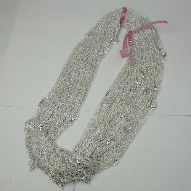 5 pcs of Ready to wear Silver Plataed SOLDERED Cable Chain Necklace with Lobster Clasp - 20inch(52cm) - NEC245S-20