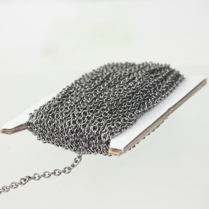 10 ft. of Gunmetal Plated SOLDERED Thick Fancy Cable Chain - 3x3.5mm 21G Thickness Wire SOLDERED Link -  335S