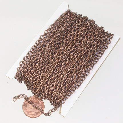 100 ft. of Antique Copper Finished SOLDERED Thick Big Cable Chain - 4x5mm 21G Thickness Wire SOLDERED Link -  450S