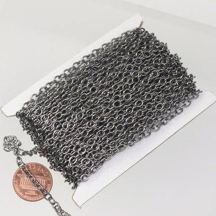 10 feet Gunmetal SOLDERED Cable Chain - 4x5mm 21G Thickness - Thick Big Wire SOLDERED Link -  450S
