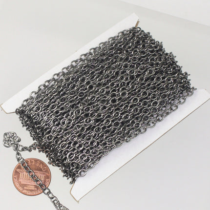 NEWnew 100 ft. of Gunmetal Plated SOLDERED Thick Big Cable Chain - 4x5mm 21G Thickness Wire SOLDERED Link
