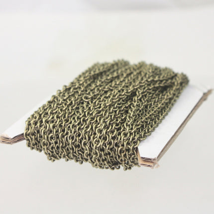 300 ft. Spool Antique Brass Finished SOLDERED Thick Fancy Cable Chain - 3x3.5mm 21G Thickness Wire SOLDERED Link -  335S
