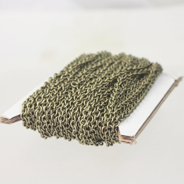 300 ft. Spool Antique Brass Finished SOLDERED Thick Fancy Cable Chain - 3x3.5mm 21G Thickness Wire SOLDERED Link -  335S