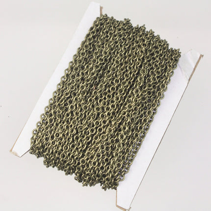 32 ft. of Antique Brass Finished SOLDERED Thick Fancy Cable Chain - 3x3.5mm 21G Thickness Wire SOLDERED Link -  335S