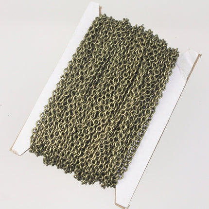 300 ft. Spool Antique Brass Finished SOLDERED Thick Fancy Cable Chain - 3x3.5mm 21G Thickness Wire SOLDERED Link -  335S