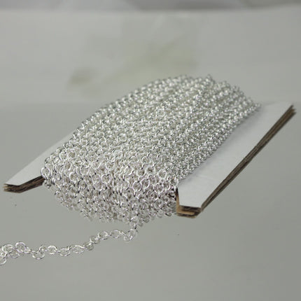 32 ft. of Silver Plated SOLDERED Thick Fancy  Cable Chain - 3x3.5mm 21G Thickness Wire SOLDERED Link -  335S