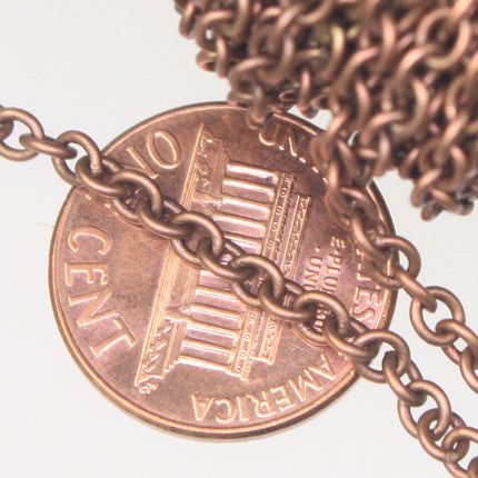 Antique Copper Chain Bulk Chain, 100 ft. of SOLDERED Thick Cable Chain - 3x3.5mm 21G Thickness Wire SOLDERED Link -  335S