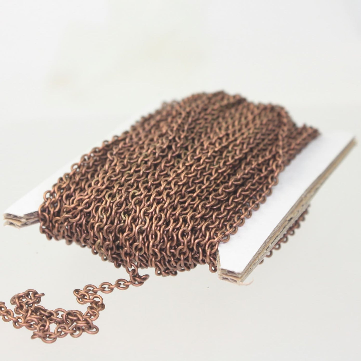 Antique Copper Chain Bulk Chain, 100 ft. of SOLDERED Thick Cable Chain - 3x3.5mm 21G Thickness Wire SOLDERED Link -  335S