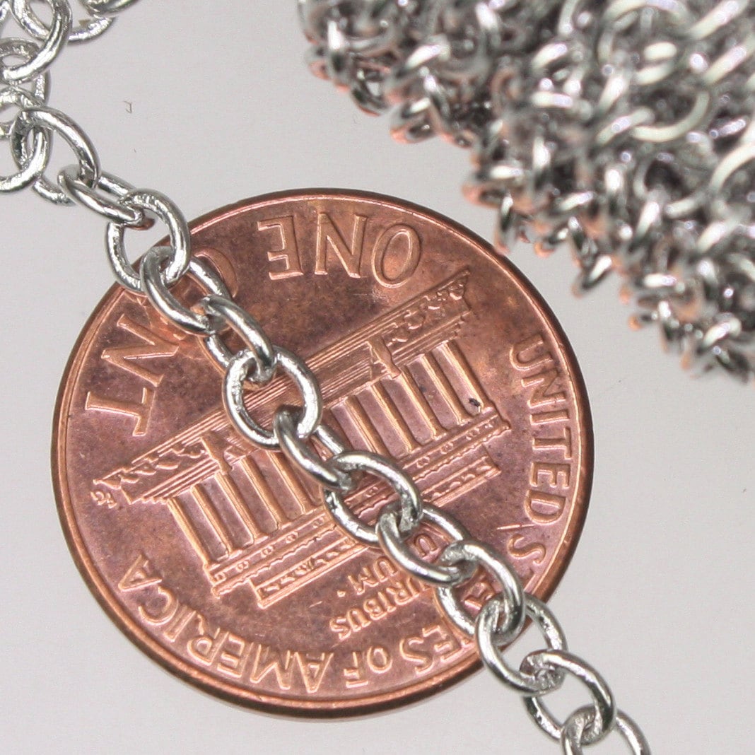 NEWnew 10 ft. of Rhodium Plated SOLDERED Thick Big Cable Chain - 4x5mm 21G Thickness Wire SOLDERED Link -  450S