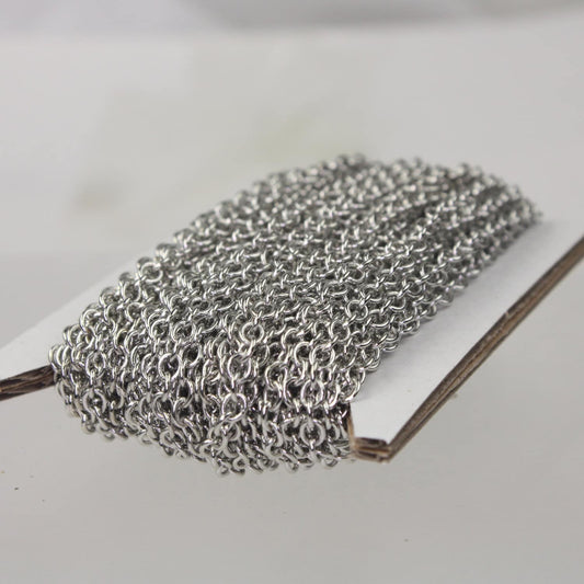 NEWnew 10 ft. of Rhodium Plated SOLDERED Thick Big Cable Chain - 4x5mm 21G Thickness Wire SOLDERED Link -  450S