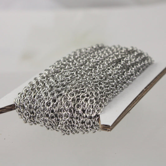 100 ft. of Rhodium Plated SOLDERED Thick Big Cable Chain - 4x5mm 21G Thickness Wire SOLDERED Link -  450S