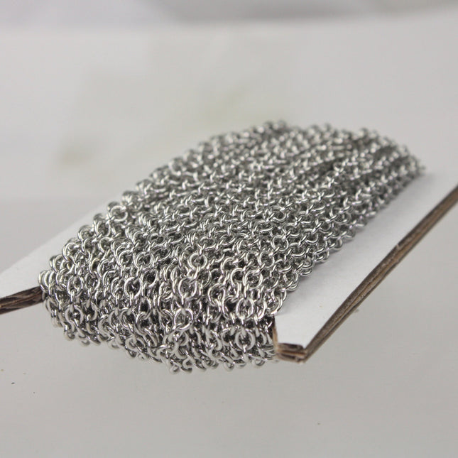 100 ft. of Rhodium Plated SOLDERED Thick Big Cable Chain - 4x5mm 21G Thickness Wire SOLDERED Link -  450S