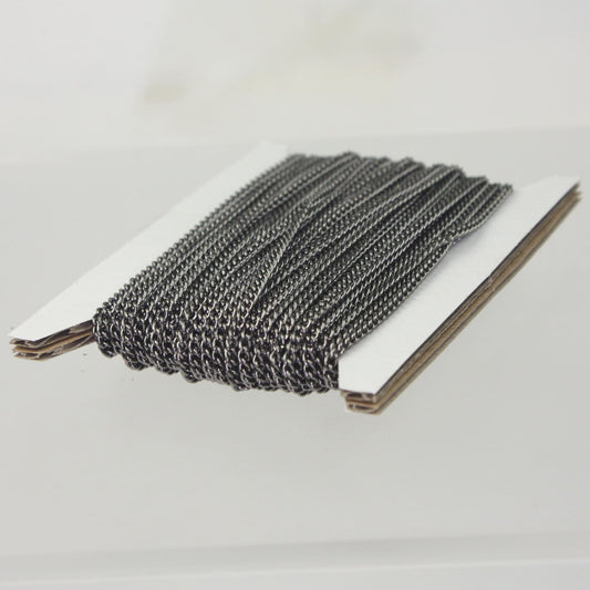 New 10 ft spool of Gunmetal Plated SOLDERED sturdy curb chain - 2.1mm SOLDERED link - Ship from California USA - 2.1S