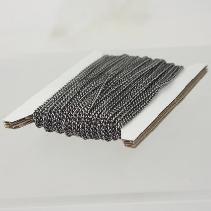 New 32 ft spool of Gunmetal Plated SOLDERED sturdy curb chain - 2.1mm SOLDERED link - 2.1S