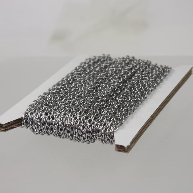 10 Ft Stainless Steel OVAL Cable Chain - SOLDERED Cable Chain - 4x2.4mm SOLDEREd - Bulk Chain Necklace Wholesale DIY Chain
