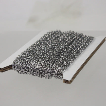 30 Ft Stainless Steel OVAL Cable Chain - SOLDERED Cable Chain - 4x2.4mm Soldered Links