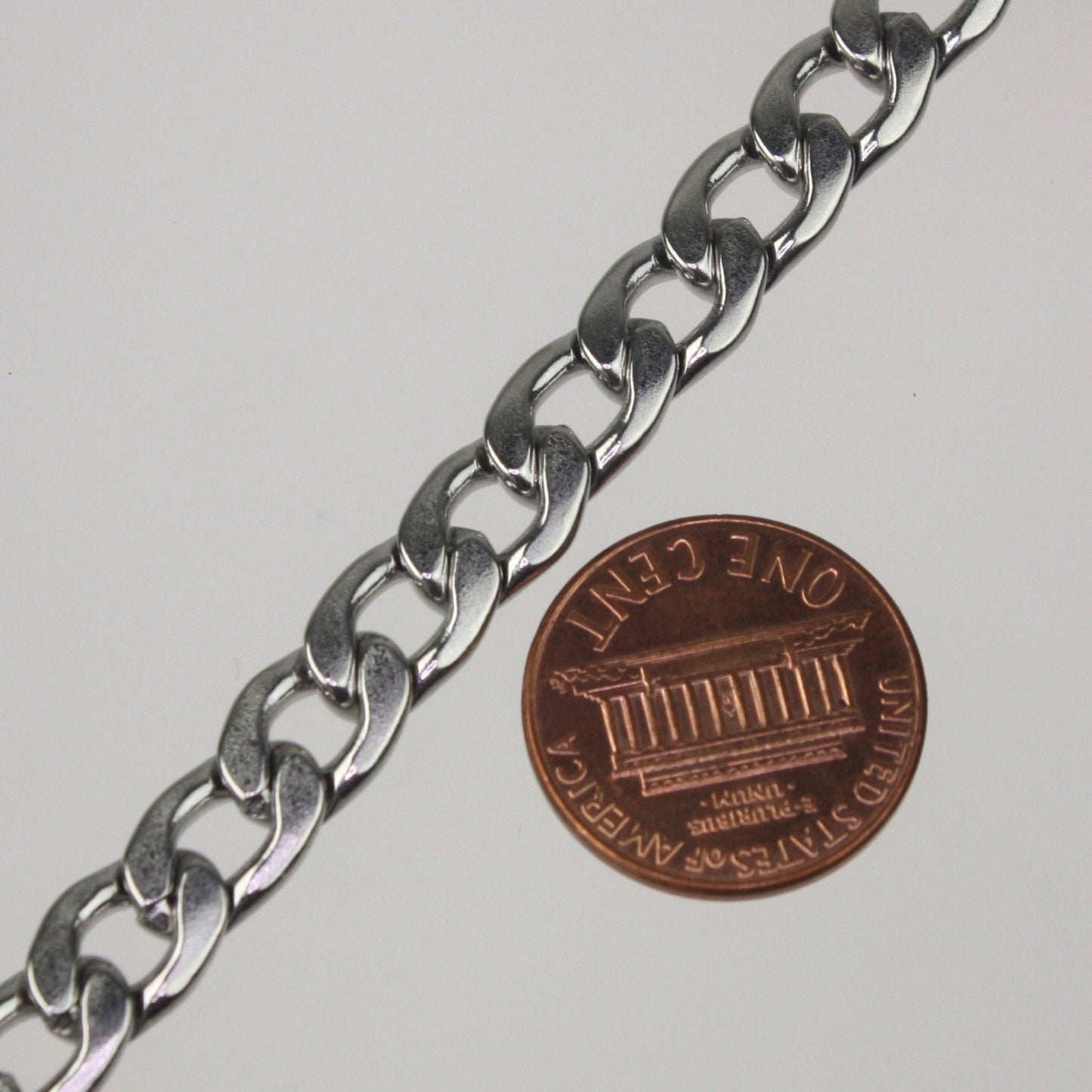 Stainless Steel chain bulk , 10ft Stainless Steel Chunky Curb chain Heavy Necklace Bracelet Big Link - 7.6mm width 2.0mm thickness