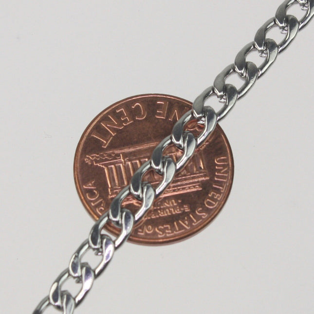 10 ft of Surgical Stainless Steel Mens NK 1:1 Curb Chain - 4.2mm 1.2mm 16G Unsoldered Link Hip Hop Cool Style - ST42NK11