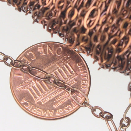 32 feet Antique Copper Chain (3 and 1) Long and Short (3 and 1) Chain SOLDERED Chain Bracelet bulk chain - 6x3mm 4x3mm Soldered 3429LS31