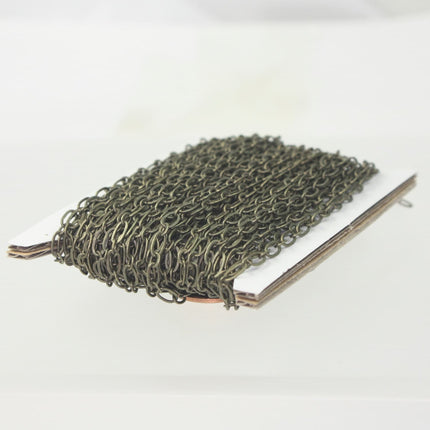 100 feet spool of Long and Short (1 and 1) Chain SOLDERED Chain Necklace Bracelet Antique Brass Chain - 6x3mm 4x3mm Soldered