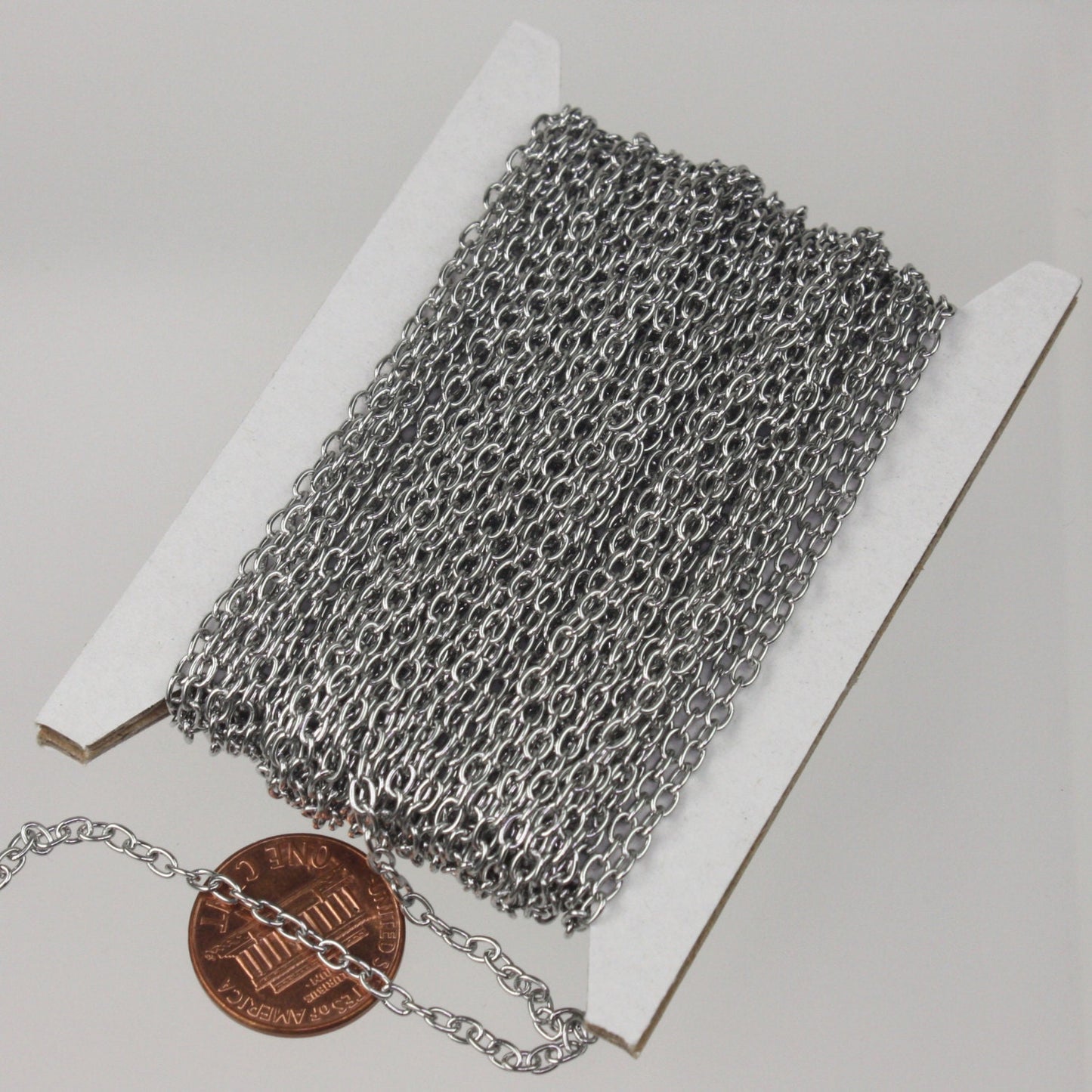 30 Ft Stainless Steel OVAL Cable Chain - SOLDERED Cable Chain - 4x2.4mm SOLDEREd - Bulk Chain Necklace Wholesale DIY Chain- from USa