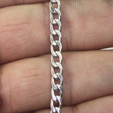 3 ft of Surgical Stainless Steel Mens NK 1:1 Curb Chain - 4.2mm 1.2mm 16G Unsoldered Link Hip Hop Cool Style - ST42NK11