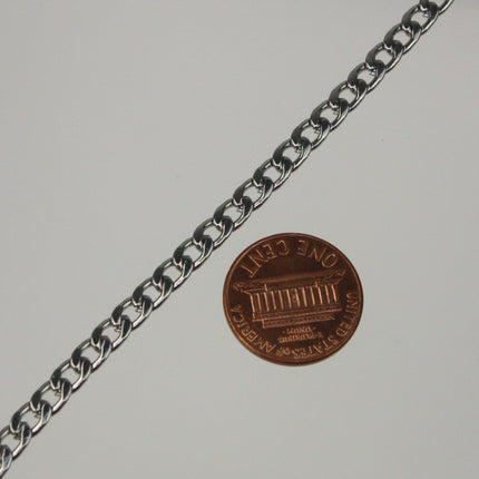 3 ft of Surgical Stainless Steel Mens NK 1:1 Curb Chain - 4.2mm 1.2mm 16G Unsoldered Link Hip Hop Cool Style - ST42NK11