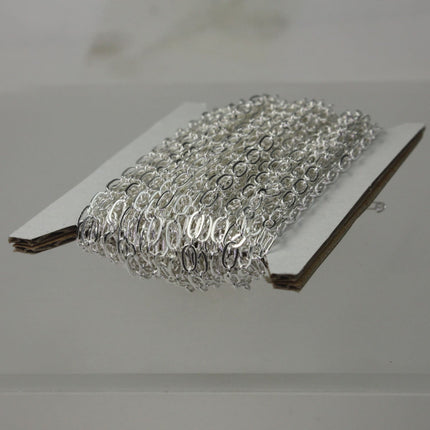 Sterling Silver Plated Chain bulk, 100 Ft of (1 and 1) Long and Short Chain SOLDERED Chain   - 6x3mm 4x3mm Soldered 3429LS11
