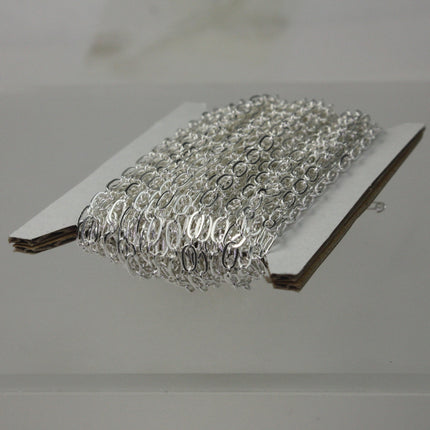 32 feet of Sterling Silver Plated Chain bulk,  (1 and 1) Long and Short Chain SOLDERED Chain    - 6x3mm 4x3mm Soldered 3429LS11