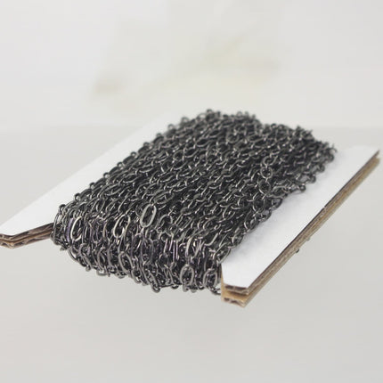 Gunmetal Chain bulk Chain, 10 ft spool of (1 and 1) Long and Short Chain SOLDERED Chain Necklace  Chain - 6x3mm 4x3mm Soldered 3429LS11