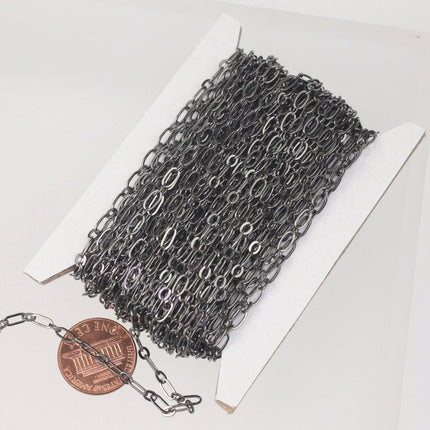 32 feet of Gunmetal Chain bulk Chain, (1 and 1) Long and Short Chain SOLDERED Chain Necklace Bracelet Chain - 6x3mm 4x3mm Soldered 3429LS11