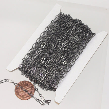 100 feet Gunmetal Chain of (1 and 1) Long and Short Chain SOLDERED Chain Bracelet   bulk chain - 6x3mm 4x3mm Soldered 3429LS11