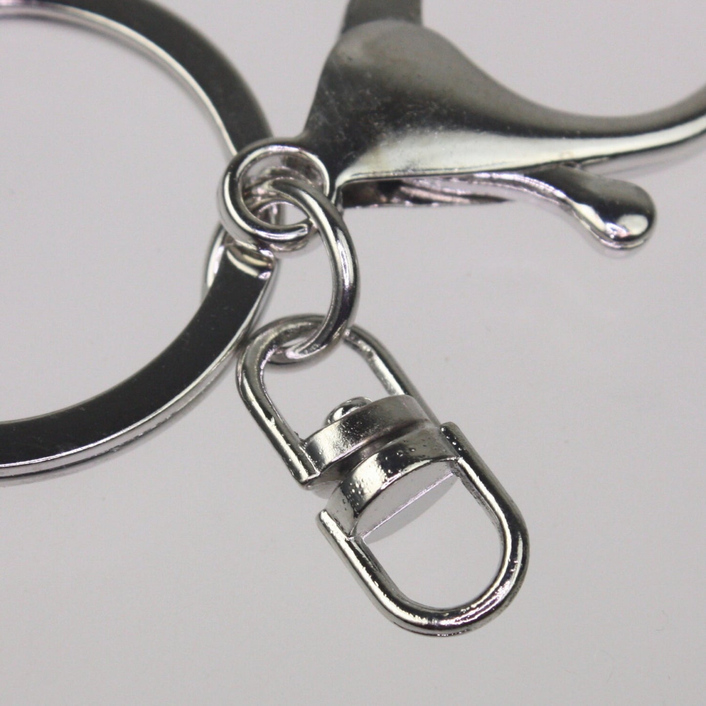 5 pcs of rhodium Plated HIGH Quality Premade Key Chain Key Fob  - 65x30mm 2.5 inch Long - ship from California USA