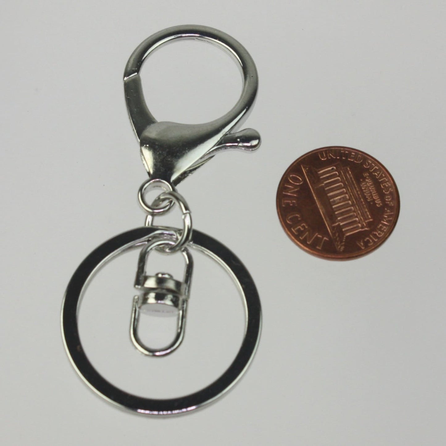 5 pcs of rhodium Plated HIGH Quality Premade Key Chain Key Fob  - 65x30mm 2.5 inch Long - ship from California USA