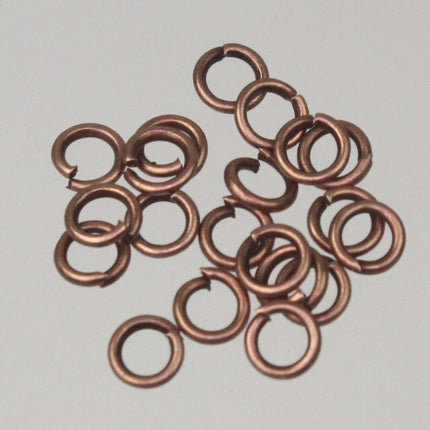 5mm Jump Rings, 200 Antique Copper Jump Rings Open 5x1mm 18 Gauge 18G Bulk Jumprings Jump Rings Link Connector Open Jump Rings  10x5mm