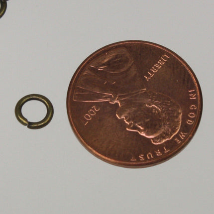 5mm Jump Rings, 200 Antique Brass Jump Rings / Bronze Open 5x1mm 18 Gauge 18G  Link Connector Open Jump Rings O Ring 10x5mm