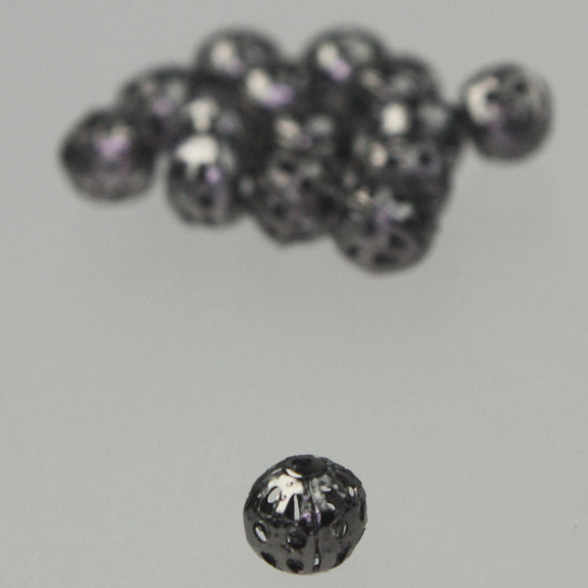 Wholesale Lot 500 pcs of Gunmetal Filigree Round Beads Spacer - 6mm