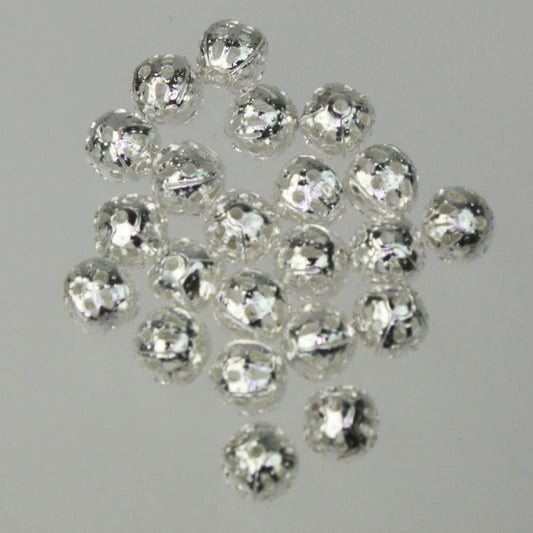 Wholesale Lot 500 pcs of Silver Plated Filigree Round Beads Spacer - 6mm - Ship from California USA