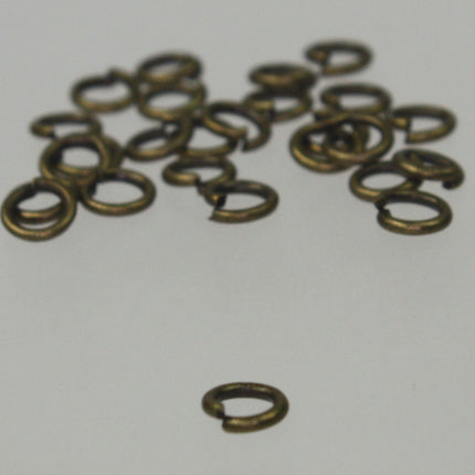 5mm Jump Rings, 200 Antique Brass Jump Rings / Bronze Open 5x1mm 18 Gauge 18G  Link Connector Open Jump Rings O Ring 10x5mm
