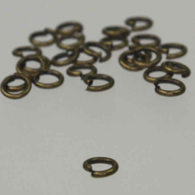 5mm Jump Rings, 200 Antique Brass Jump Rings / Bronze Open 5x1mm 18 Gauge 18G  Link Connector Open Jump Rings O Ring 10x5mm