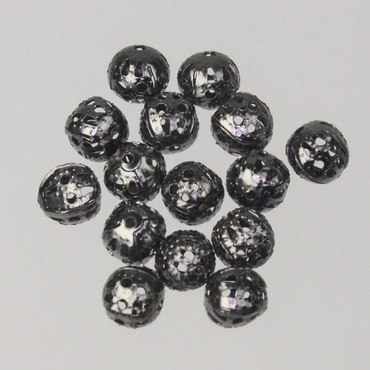 Wholesale Lot 500 pcs of Gunmetal Filigree Round Beads Spacer - 6mm - Ship from California USA
