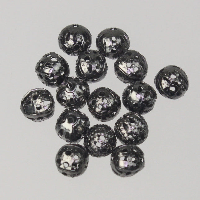 Wholesale Lot 500 pcs of Gunmetal Filigree Round Beads Spacer - 6mm